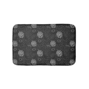 Fruit seamless pattern black and white Tropical Bath Mat
