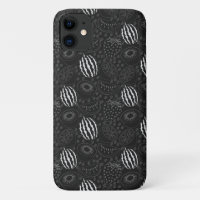 Fruit seamless pattern black and white Tropical