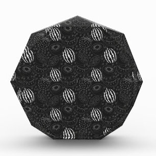 Fruit seamless pattern black and white Tropical Photo Block