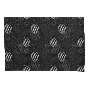 Fruit seamless pattern black and white Tropical Pillowcase
