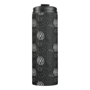 Fruit seamless pattern black and white Tropical Thermal Tumbler