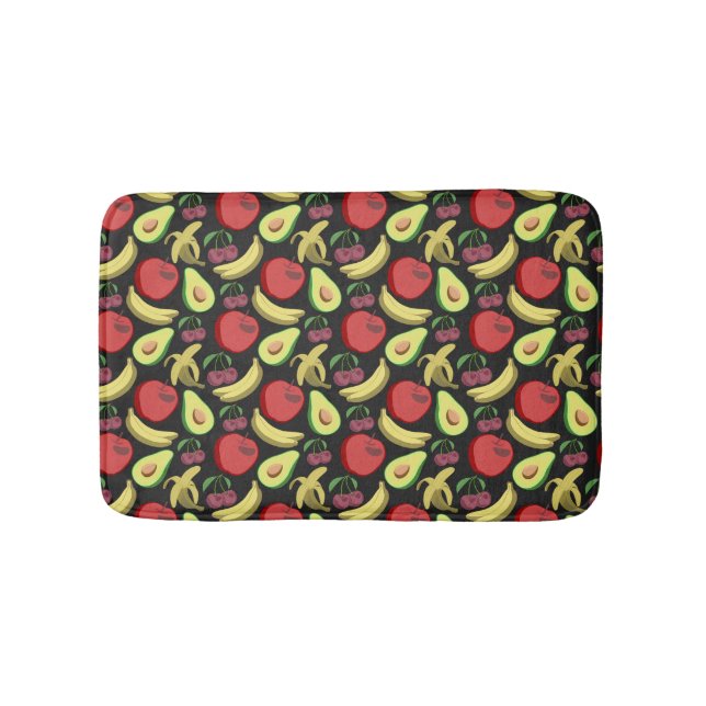 Fruit seamless pattern | colourful tropical fruit bath mat (Front)