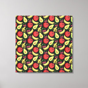 Fruit seamless pattern   colourful tropical fruit canvas print