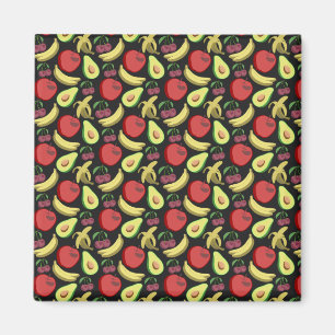 Fruit seamless pattern   colourful tropical fruit magnet