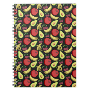 Fruit seamless pattern   colourful tropical fruit notebook