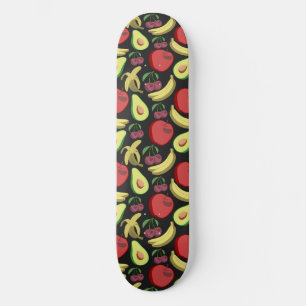 Fruit seamless pattern colourful tropical fruit skateboard