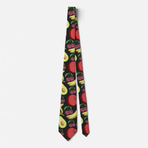 Fruit seamless pattern   colourful tropical fruit tie
