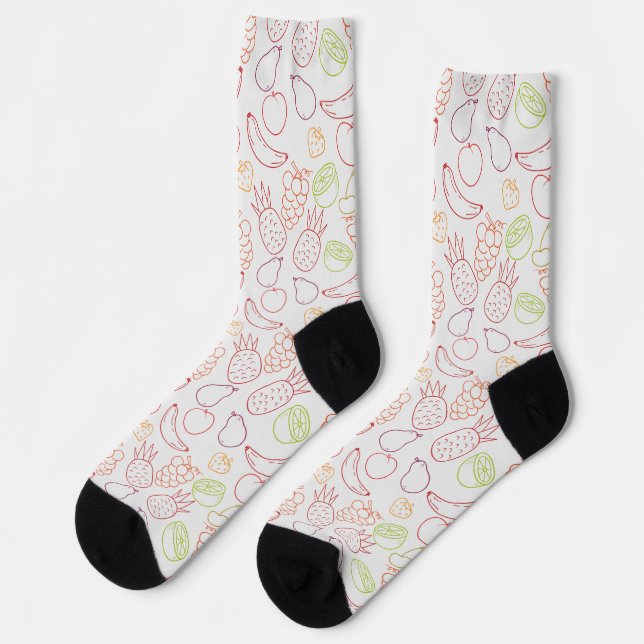 Fruit seamless pattern | Fruit surface pattern 12  Socks (Left)