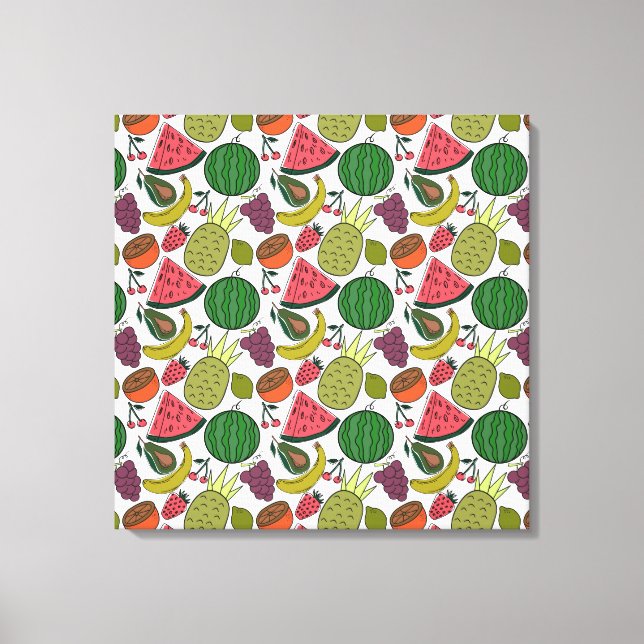 Fruit seamless pattern | Fruit surface pattern 15 Canvas Print (Front)