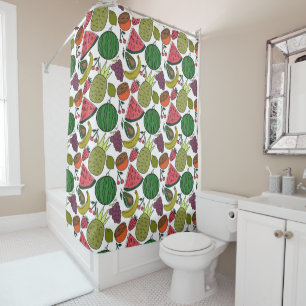 Fruit seamless pattern   Fruit surface pattern 15 Shower Curtain