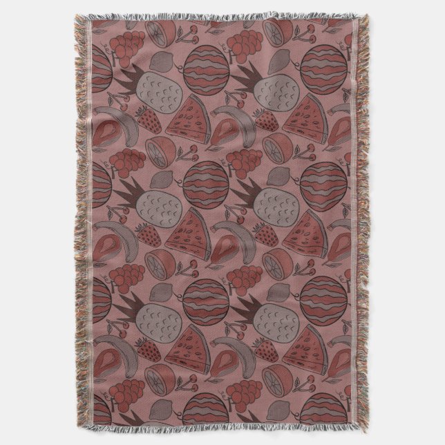 Fruit seamless pattern | Fruit surface pattern 16 Throw Blanket (Front Vertical)
