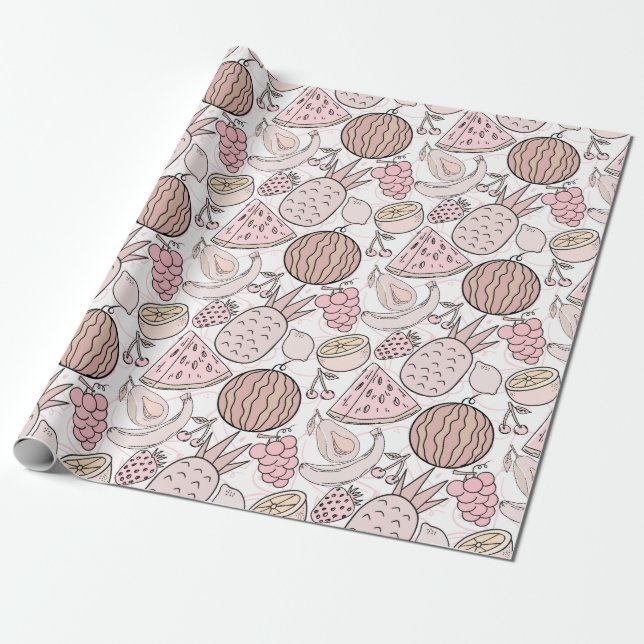 Fruit seamless pattern | Fruit surface pattern 1 Wrapping Paper (Unrolled)
