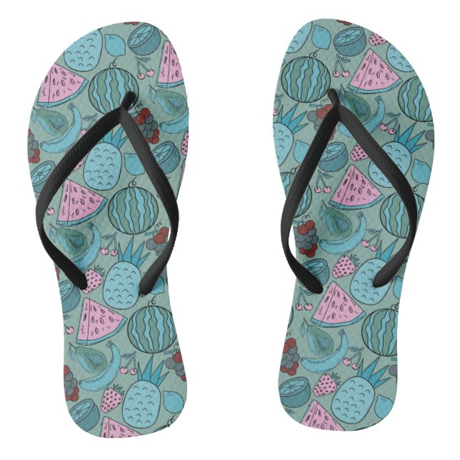 Fruit seamless pattern | Fruit surface pattern 20 Jandals (Footbed)