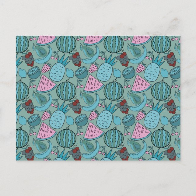Fruit seamless pattern | Fruit surface pattern 20 Postcard (Front)