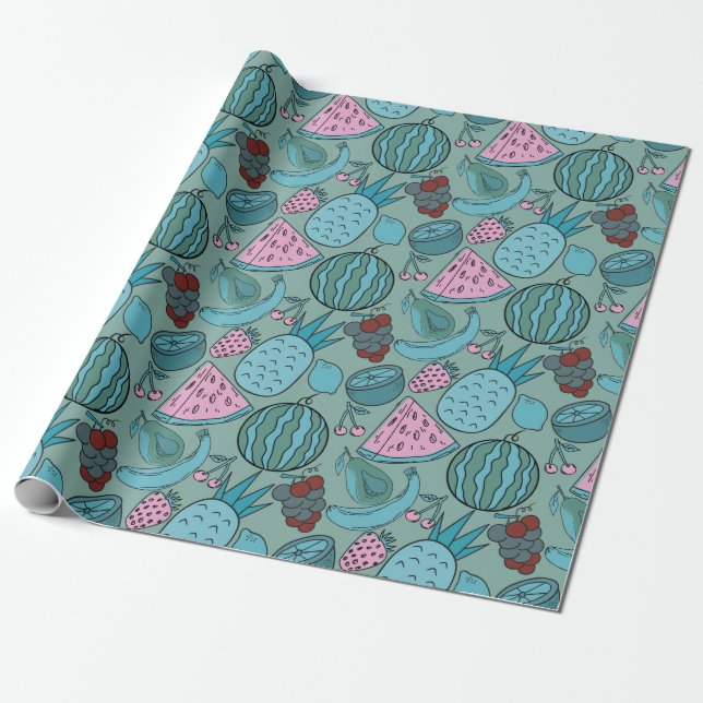 Fruit seamless pattern | Fruit surface pattern 20 Wrapping Paper (Unrolled)