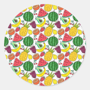 Fruit seamless pattern   Fruit surface pattern 22 Classic Round Sticker
