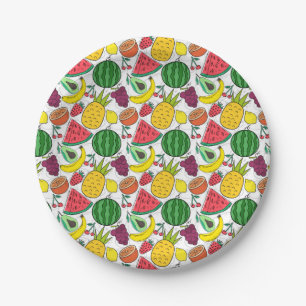 Fruit seamless pattern Fruit surface pattern 22 Paper Plate