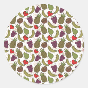 Fruit seamless pattern Fruit surface pattern 31 Classic Round Sticker
