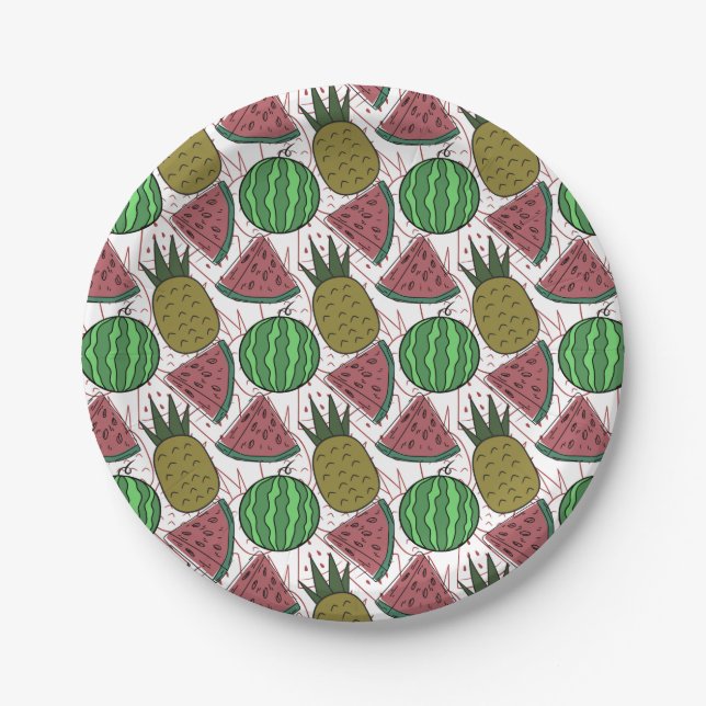 Fruit seamless pattern | Fruit surface pattern 35 Paper Plate (Front)