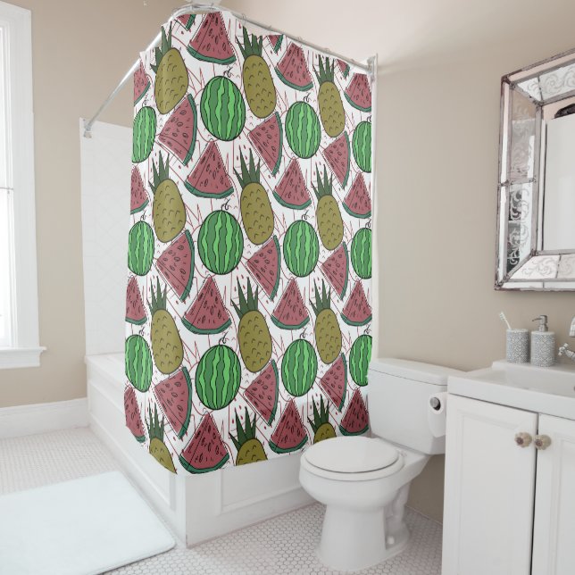 Fruit seamless pattern | Fruit surface pattern 35 Shower Curtain (In Situ)