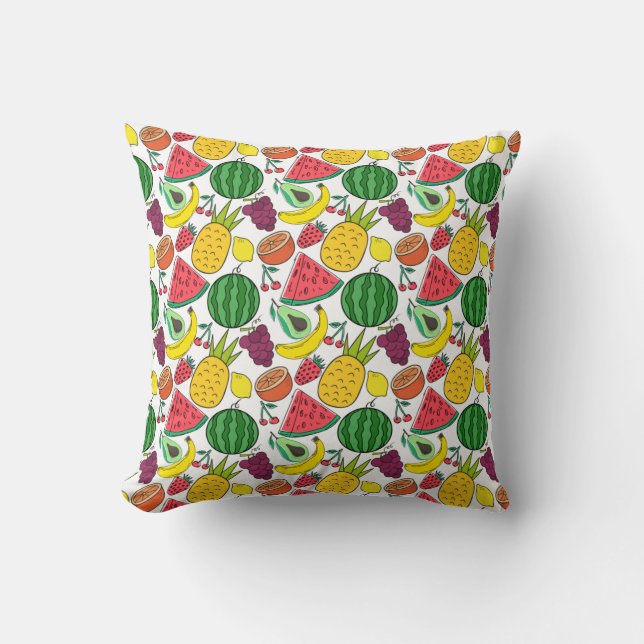 Fruit seamless pattern | Fruit surface pattern 37 Cushion (Front)