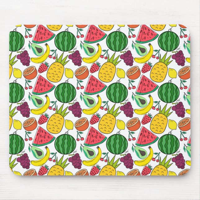 Fruit seamless pattern | Fruit surface pattern 37 Mouse Pad (Front)