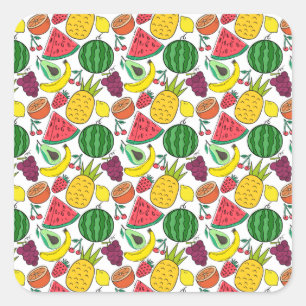 Fruit seamless pattern Fruit surface pattern 37 Square Sticker