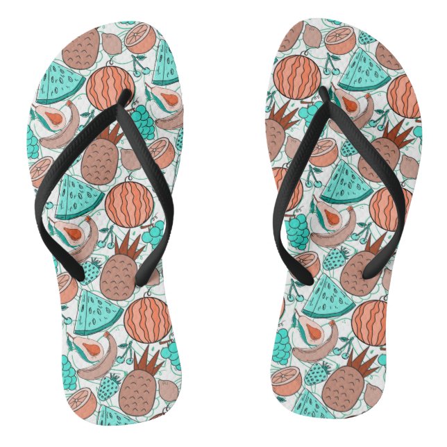 Fruit seamless pattern | Fruit surface pattern 39 Jandals (Footbed)