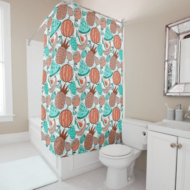 Fruit seamless pattern | Fruit surface pattern 39 Shower Curtain (In Situ)