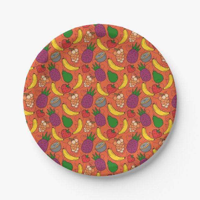 Fruit seamless pattern | Fruit surface pattern 40 Paper Plate (Front)