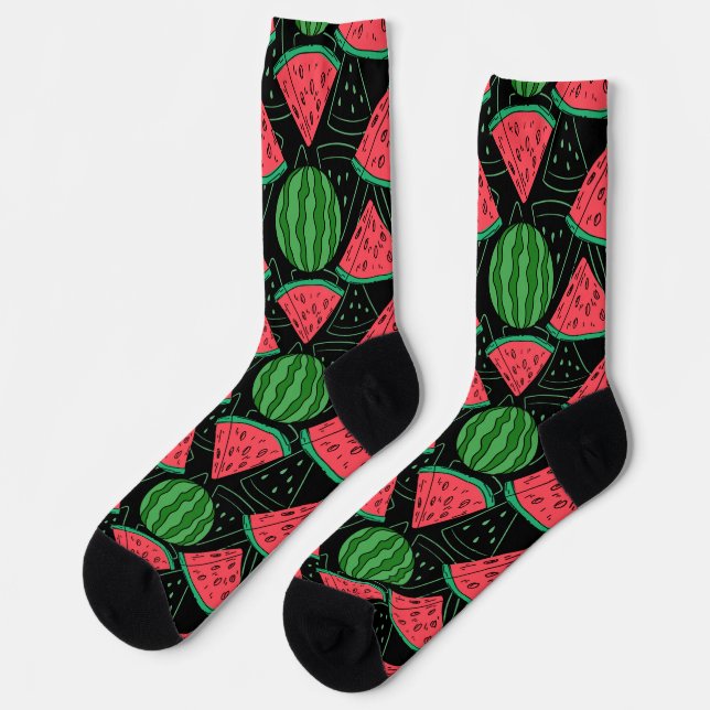 Fruit seamless pattern | Fruit surface pattern 43  Socks (Left)