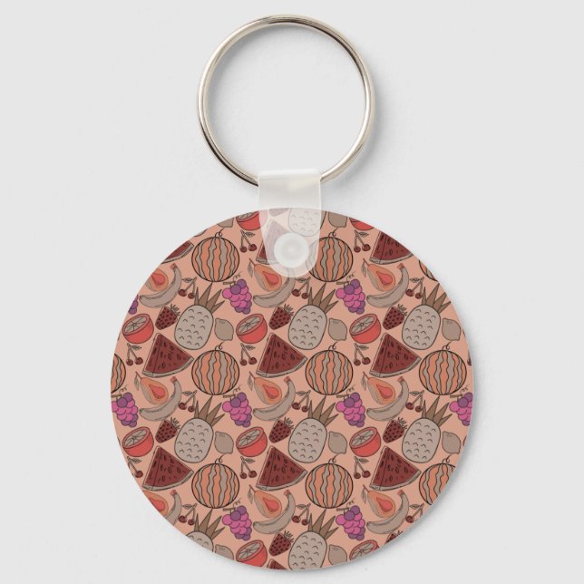Fruit seamless pattern | Fruit surface pattern 45 Key Ring (Front)