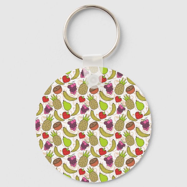 Fruit seamless pattern | Fruit surface pattern 49 Key Ring (Front)