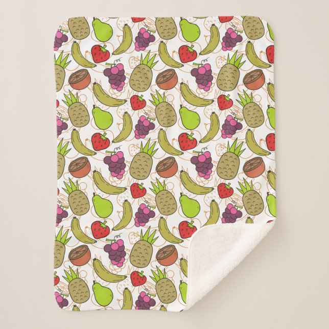 Fruit seamless pattern | Fruit surface pattern 49 Sherpa Blanket (Front)