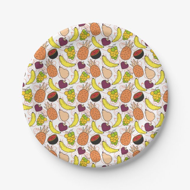 Fruit seamless pattern | Fruit surface pattern 50 Paper Plate (Front)