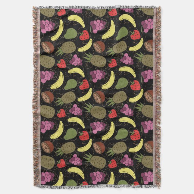 Fruit seamless pattern | Fruit surface pattern 51 Throw Blanket (Front Vertical)