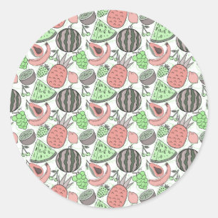 Fruit seamless pattern   Fruit surface pattern 53 Classic Round Sticker