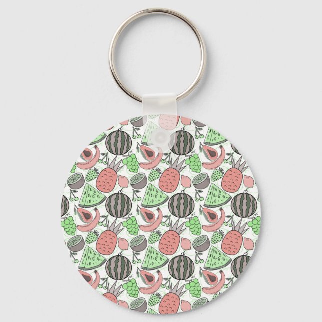 Fruit seamless pattern | Fruit surface pattern 53 Key Ring (Front)