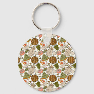 Fruit seamless pattern Fruit surface pattern 54 Key Ring