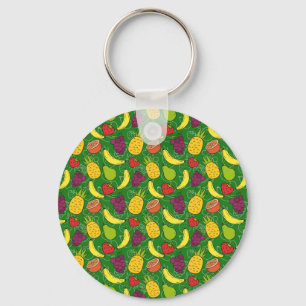 Fruit seamless pattern Fruit surface pattern 7 Key Ring