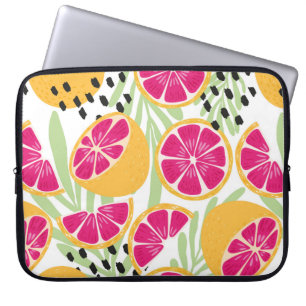 Fruit seamless pattern, grapefruit with tropical l laptop sleeve