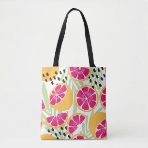 Fruit seamless pattern, grapefruit with tropical l tote bag