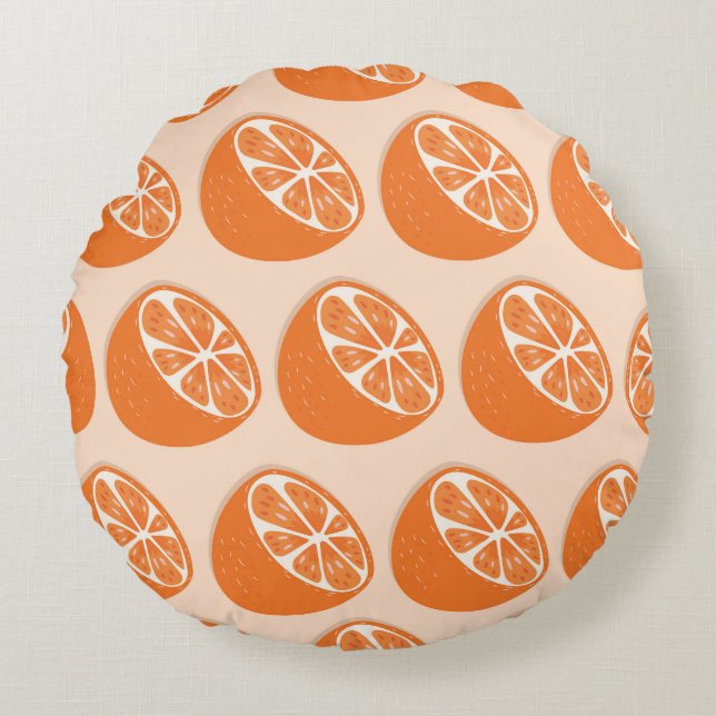 Fruit Seamless Pattern. Round Cushion (Front)