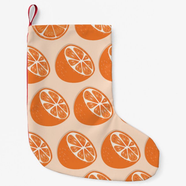 Fruit Seamless Pattern. Small Christmas Stocking (Front)