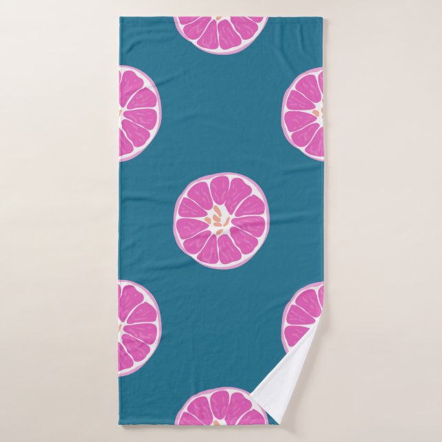 Fruit seamless pattern with orange. abstract,art,b bath towel (Bath Towel)