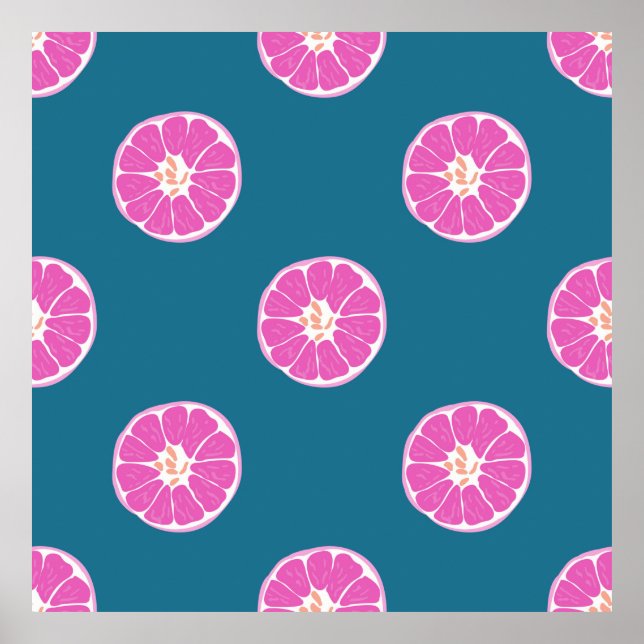 Fruit seamless pattern with orange. abstract,art,b poster (Front)