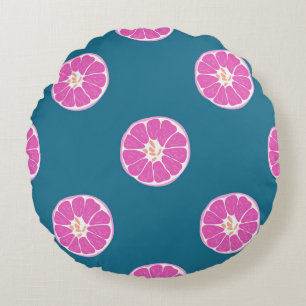 Fruit seamless pattern with orange. abstract,art,b round cushion