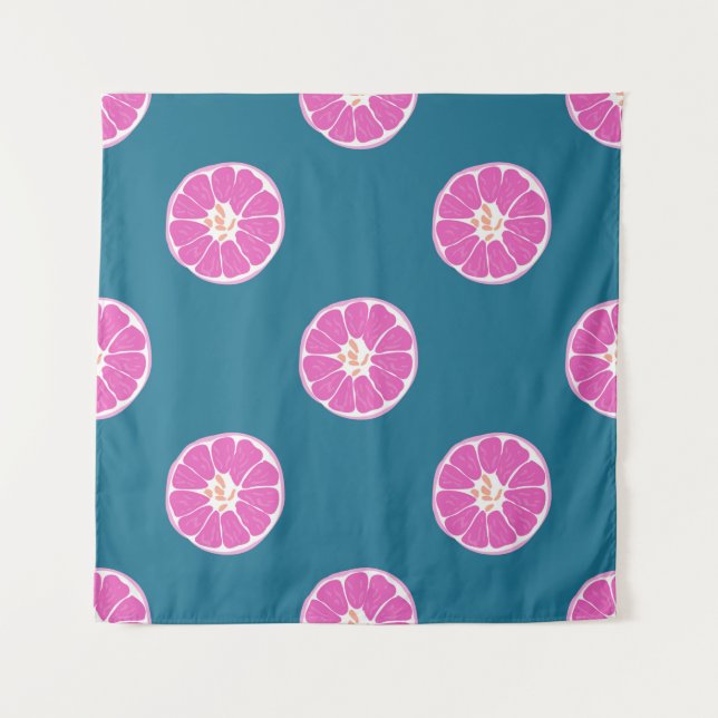 Fruit seamless pattern with orange. abstract,art,b tapestry (Front)