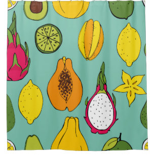 Fruit. Seamless vintage pattern Shower Curtain