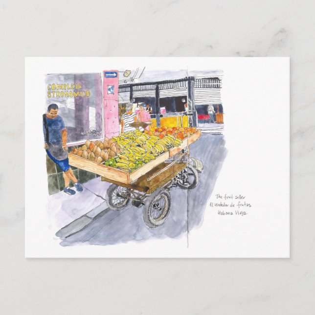 Fruit Seller in Old Havana, Cuba Postcard (Front)